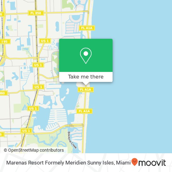 Mapa de Marenas Resort Formely Meridien Sunny Isles