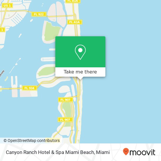 Canyon Ranch Hotel & Spa Miami Beach map
