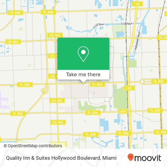 Quality Inn & Suites Hollywood Boulevard map