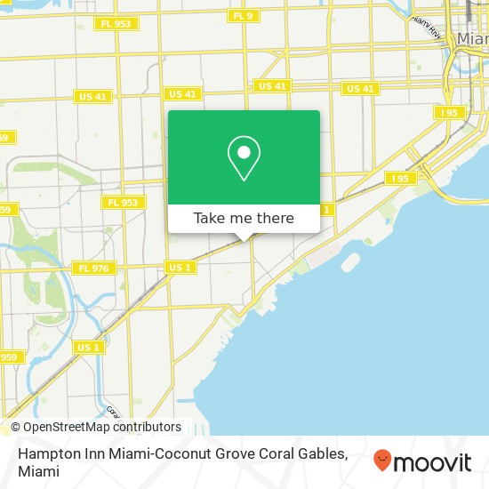 Hampton Inn Miami-Coconut Grove Coral Gables map