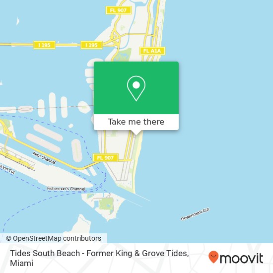 Tides South Beach - Former King & Grove Tides map