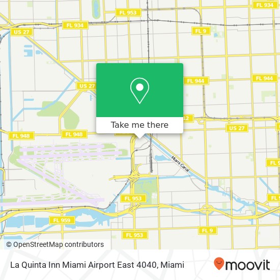 La Quinta Inn Miami Airport East 4040 map