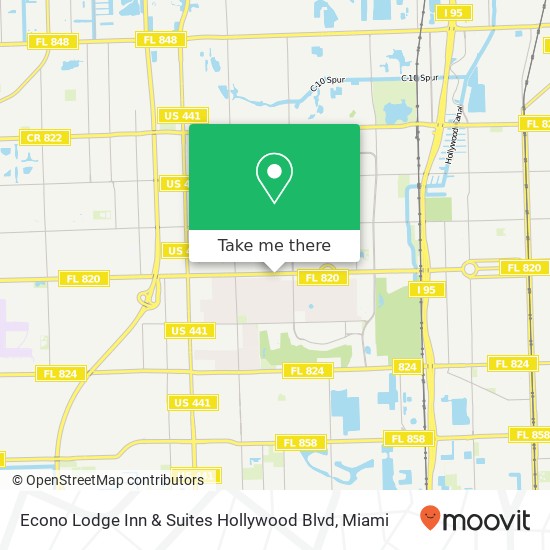 Econo Lodge Inn & Suites Hollywood Blvd map