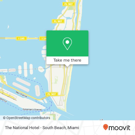 The National Hotel - South Beach map