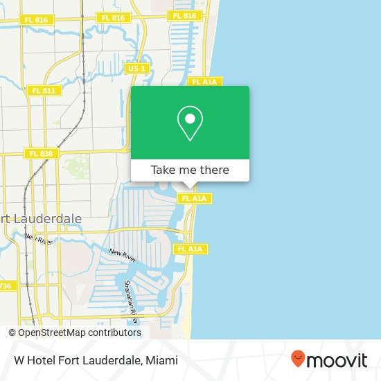 W Hotel Fort Lauderdale map