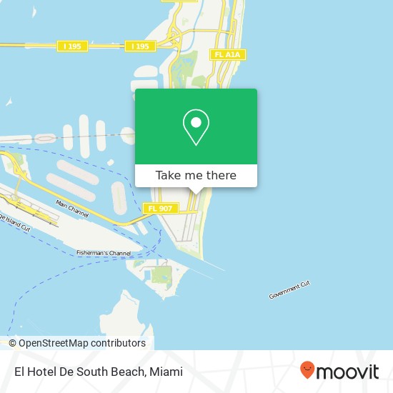 Mapa de El Hotel De South Beach