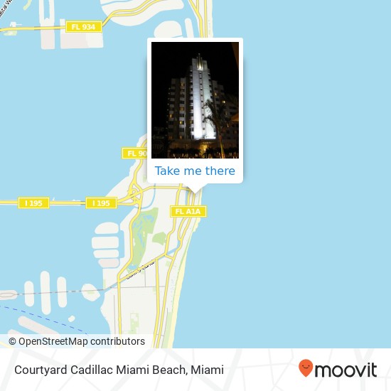 Courtyard Cadillac Miami Beach map