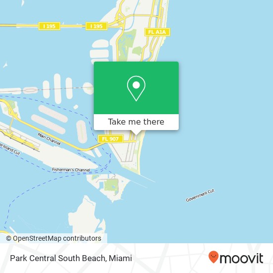 Park Central South Beach map