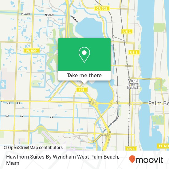 Hawthorn Suites By Wyndham West Palm Beach map
