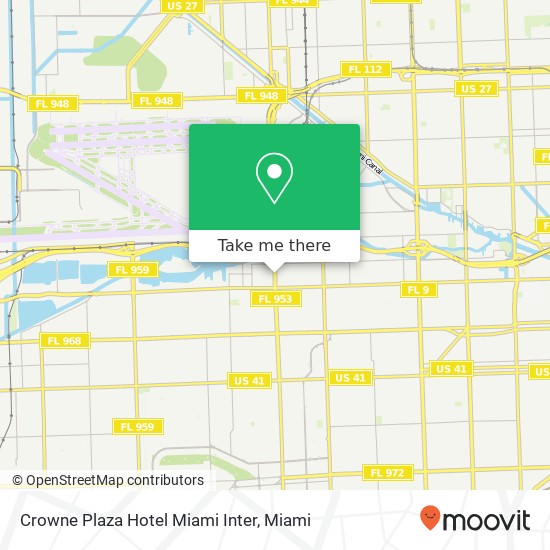 Crowne Plaza Hotel Miami Inter map