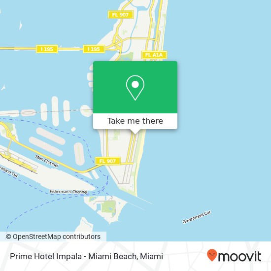 Prime Hotel Impala - Miami Beach map