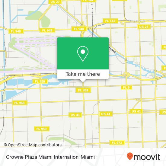 Crowne Plaza Miami Internation map