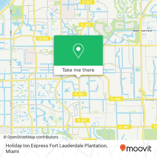 Holiday Inn Express Fort Lauderdale Plantation map