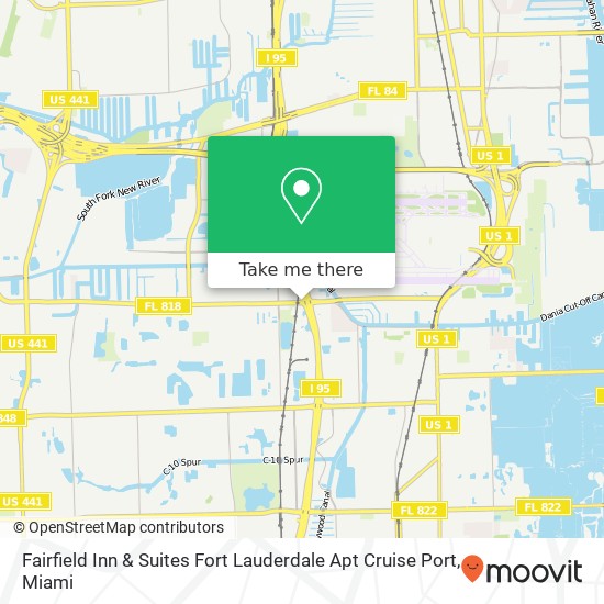 Fairfield Inn & Suites Fort Lauderdale Apt Cruise Port map