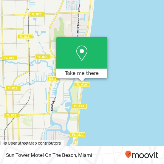 Sun Tower Motel On The Beach map