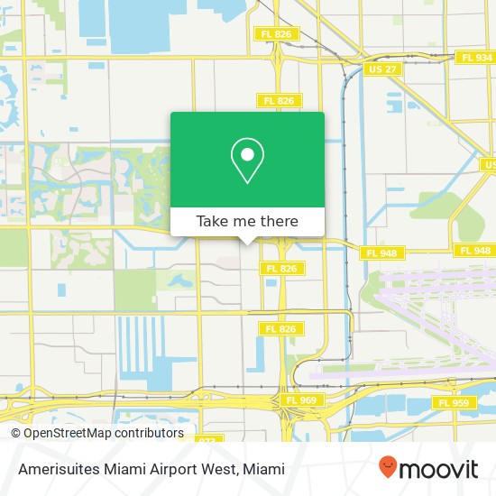 Amerisuites Miami Airport West map