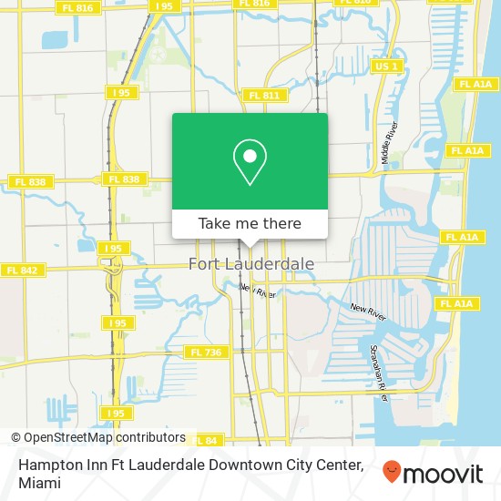 Mapa de Hampton Inn Ft Lauderdale Downtown City Center