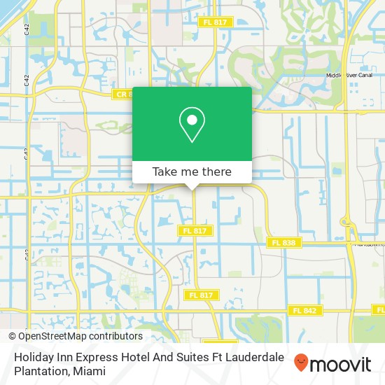 Holiday Inn Express Hotel And Suites Ft Lauderdale Plantation map