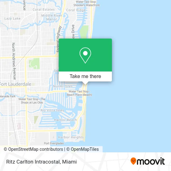 Ritz Carlton Intracostal map