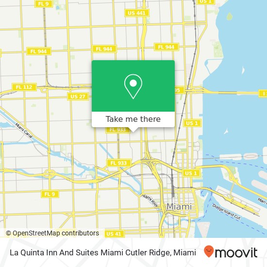 Mapa de La Quinta Inn And Suites Miami Cutler Ridge