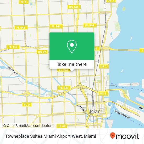 Towneplace Suites Miami Airport West map