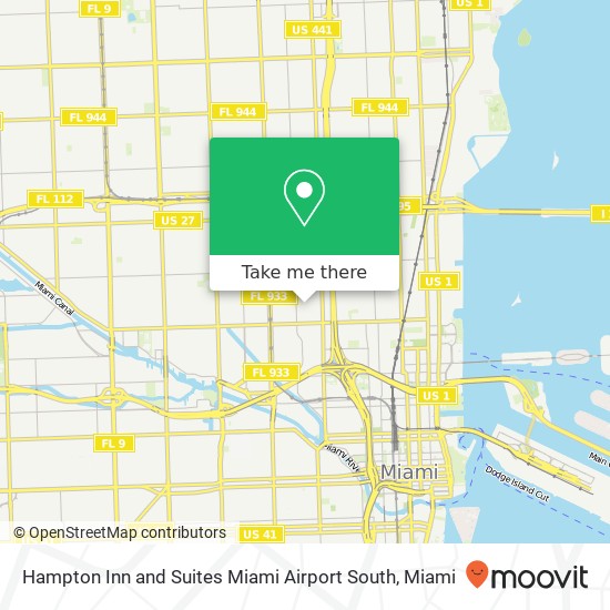 Mapa de Hampton Inn and Suites Miami Airport South