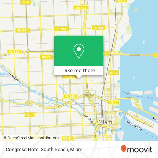 Congress Hotel South Beach map