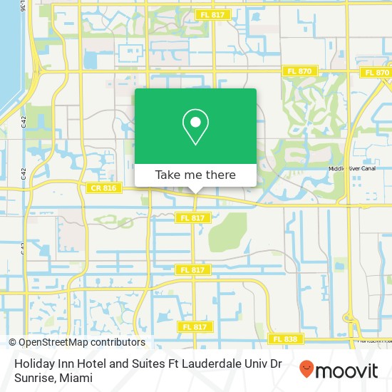 Holiday Inn Hotel and Suites Ft Lauderdale Univ Dr Sunrise map