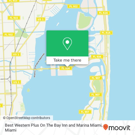 Mapa de Best Western Plus On The Bay Inn and Marina Miami