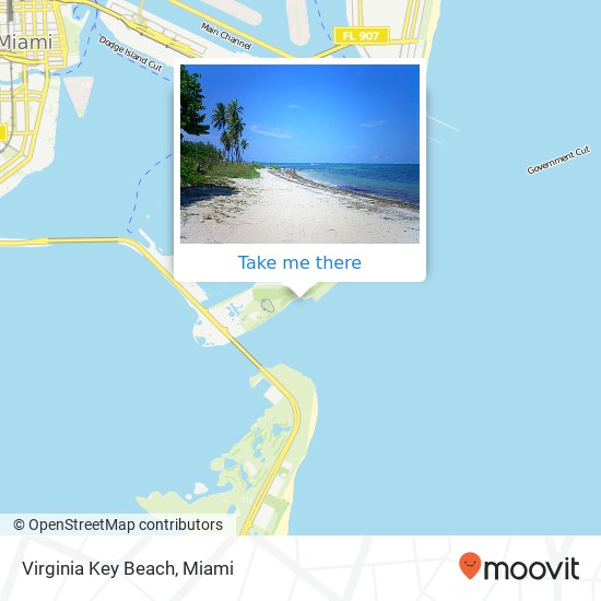 Virginia Key Beach map