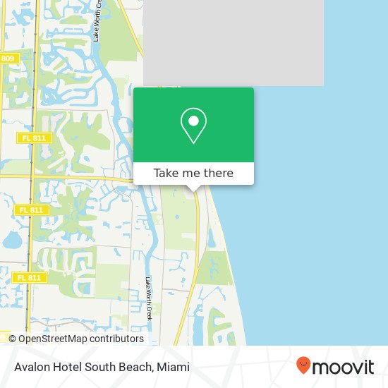 Avalon Hotel South Beach map