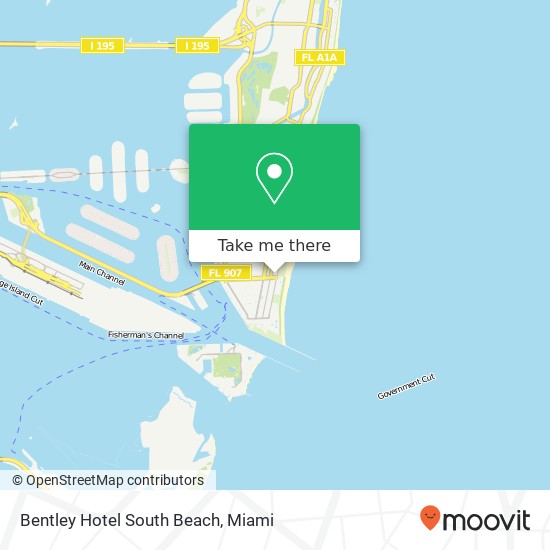 Bentley Hotel South Beach map