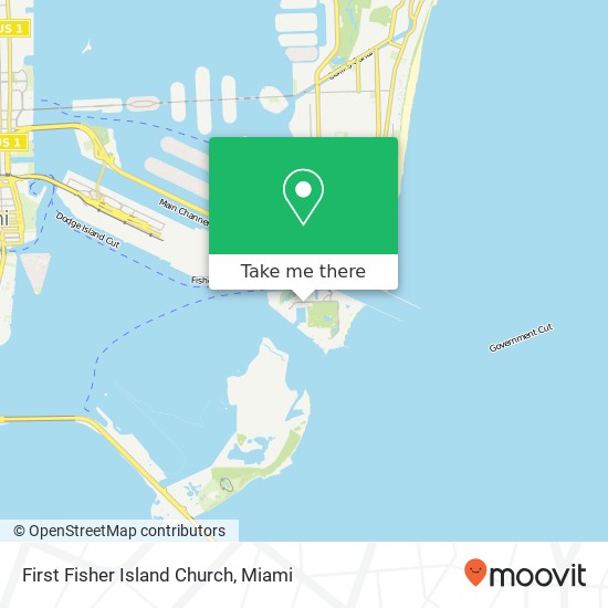 First Fisher Island Church map