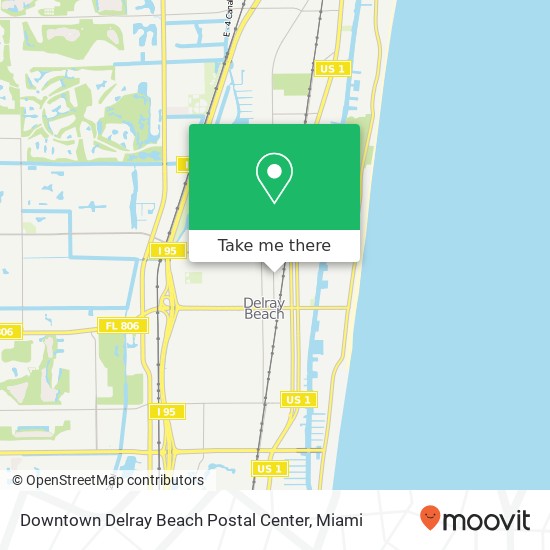 Mapa de Downtown Delray Beach Postal Center