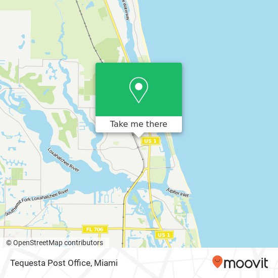 Tequesta Post Office map