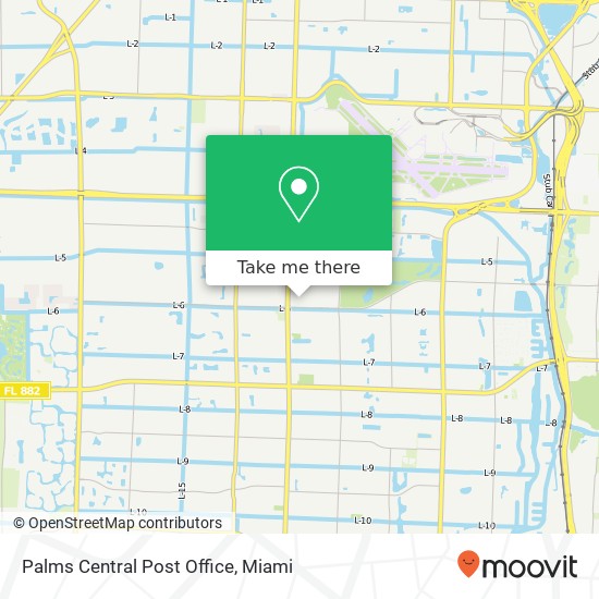 Palms Central Post Office map