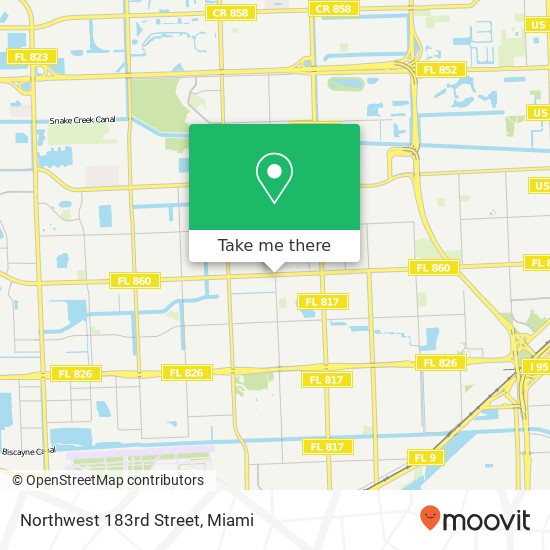 Northwest 183rd Street map