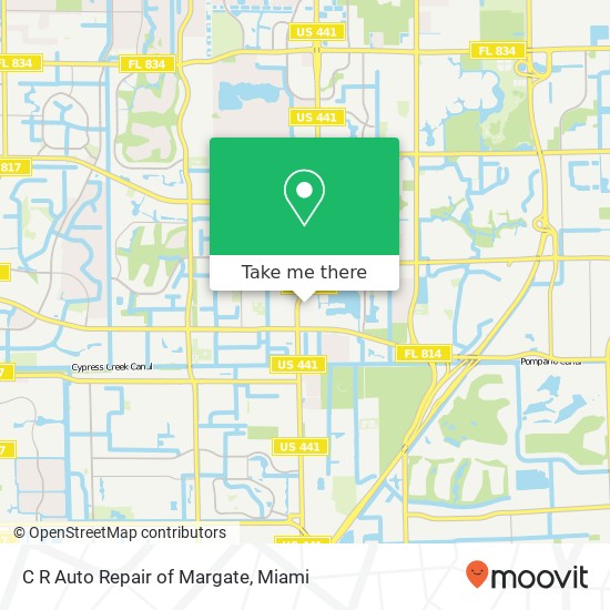 C R Auto Repair of Margate map