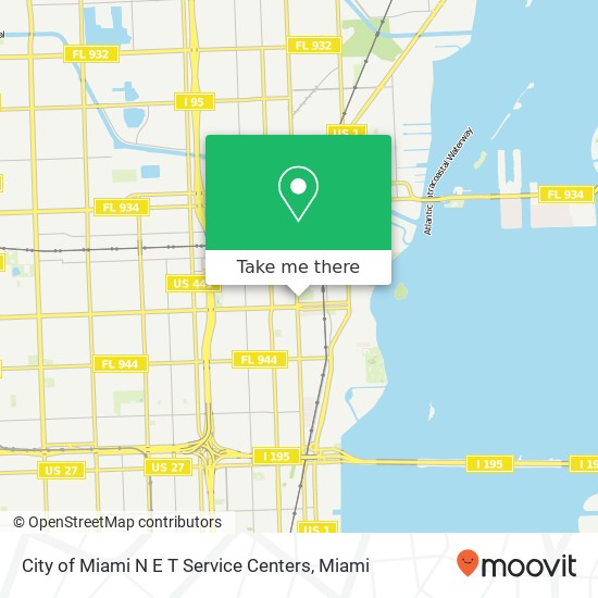 City of Miami N E T Service Centers map