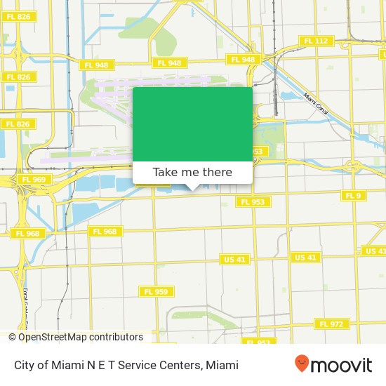City of Miami N E T Service Centers map