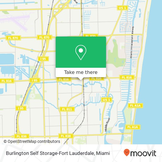 Mapa de Burlington Self Storage-Fort Lauderdale
