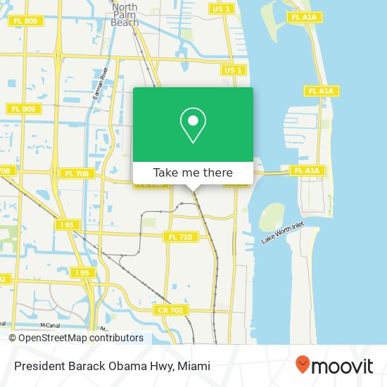 Mapa de President Barack Obama Hwy