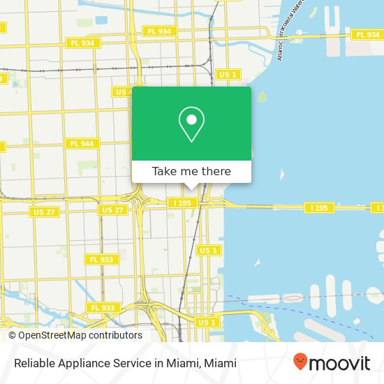 Mapa de Reliable Appliance Service in Miami