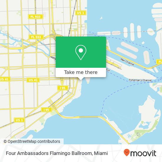 Mapa de Four Ambassadors Flamingo Ballroom