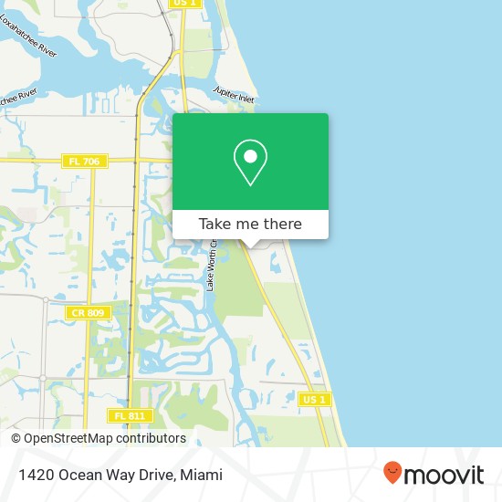 Mapa de 1420 Ocean Way Drive