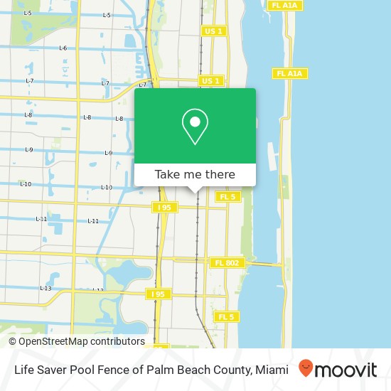 Mapa de Life Saver Pool Fence of Palm Beach County