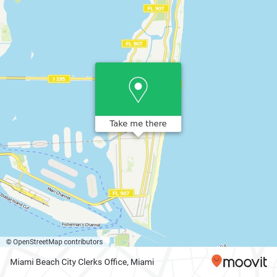 Miami Beach City Clerks Office map