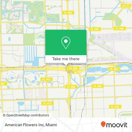 American Flowers Inc map