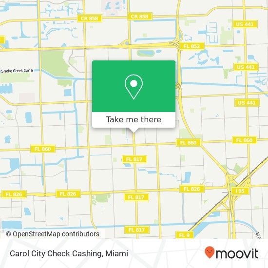 Carol City Check Cashing map