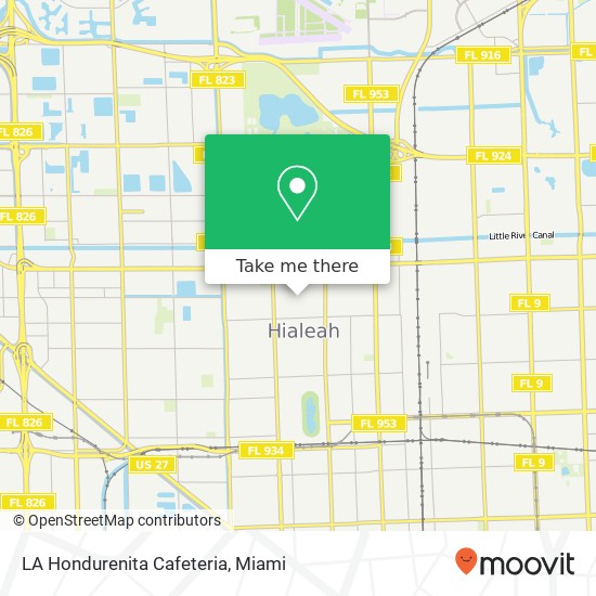 Mapa de LA Hondurenita Cafeteria